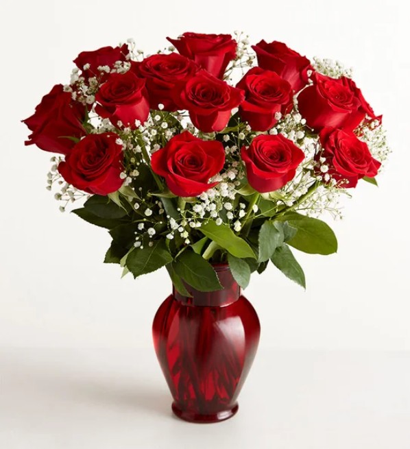 18 RED ROSES REDVASE $89.99. 12 ROSES $74.99